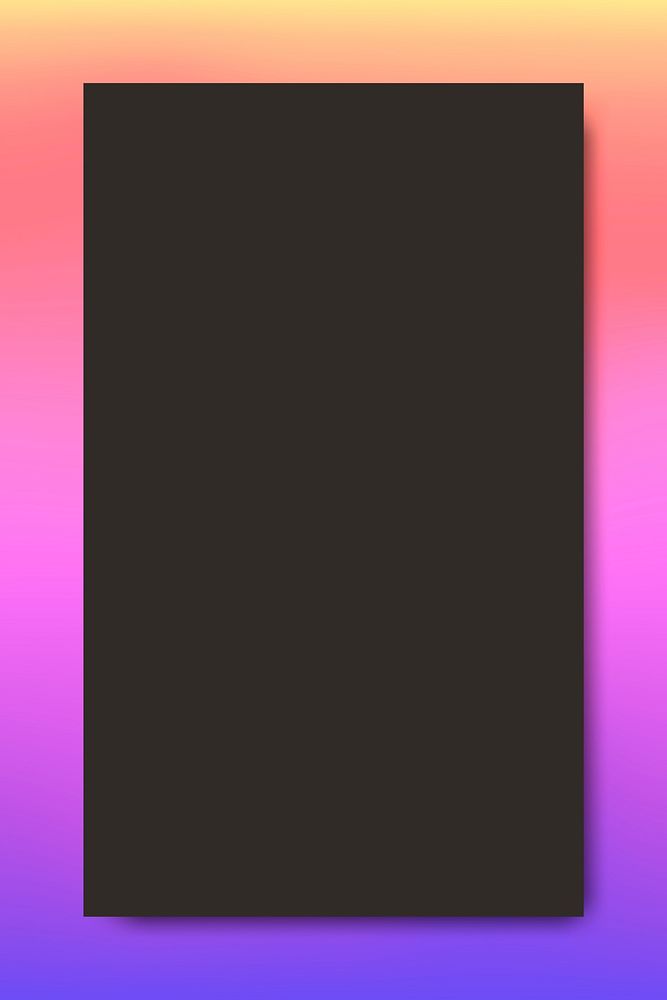 Pink and orange holographic pattern frame background vector