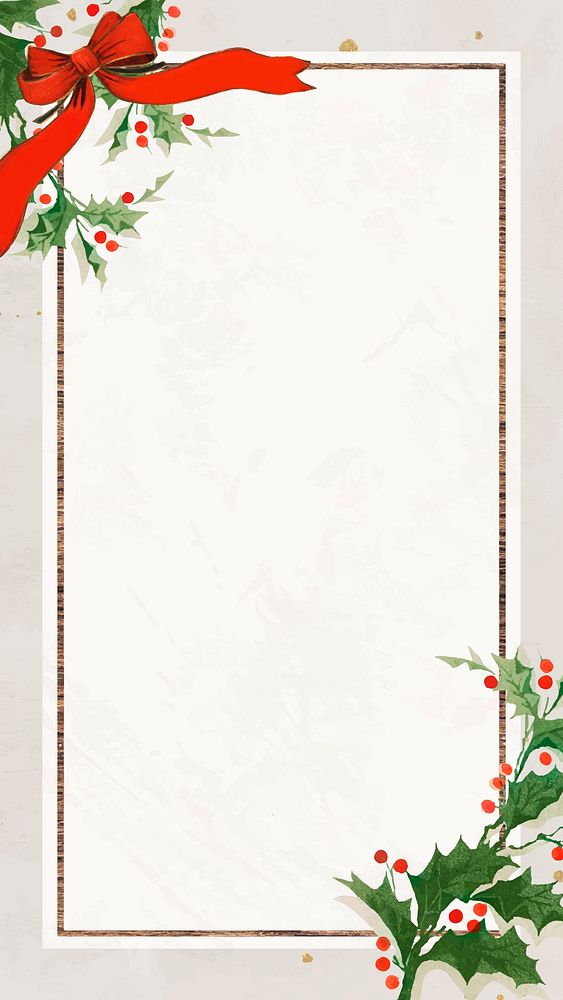 Rectangular Christmas frame mobile phone wallpaper vector