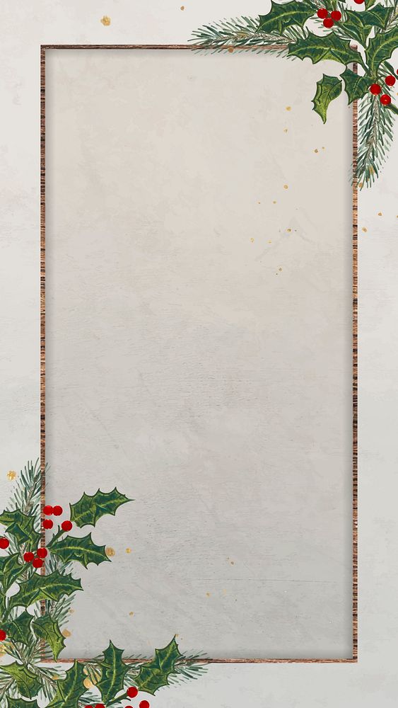 Rectangular Christmas frame mobile phone wallpaper vector