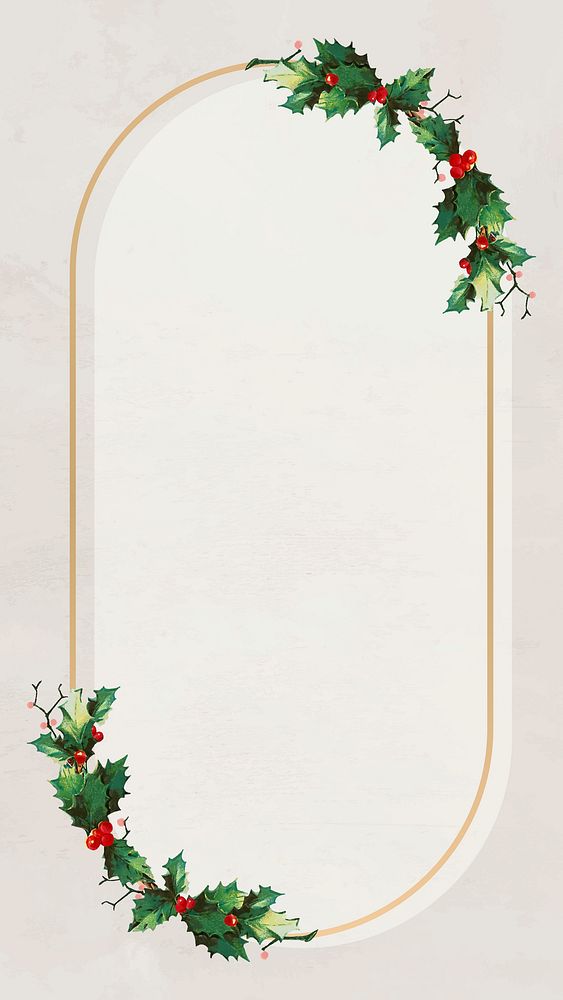 Oval Christmas mobile phone wallpaper vector