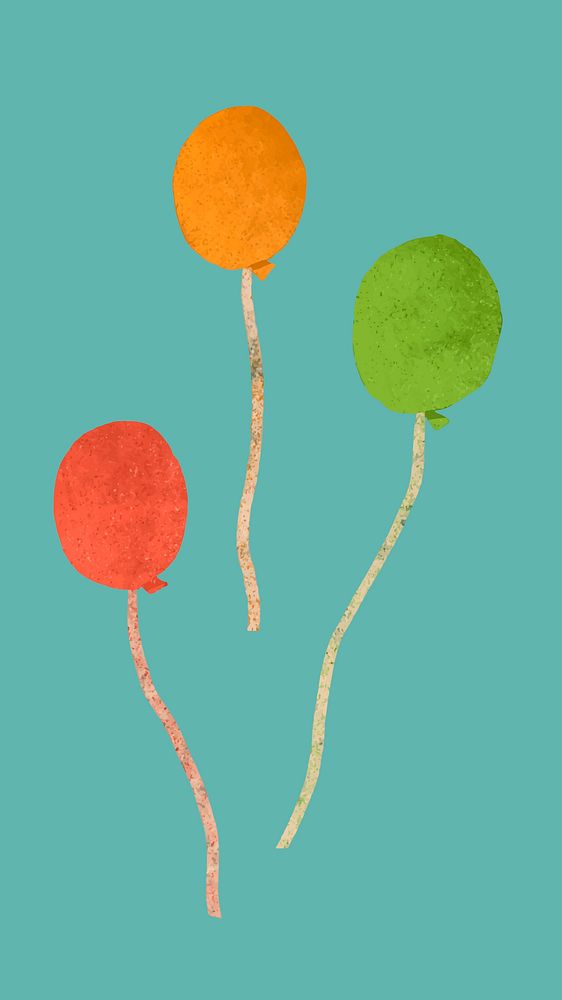 Colorful balloons doodle element vector