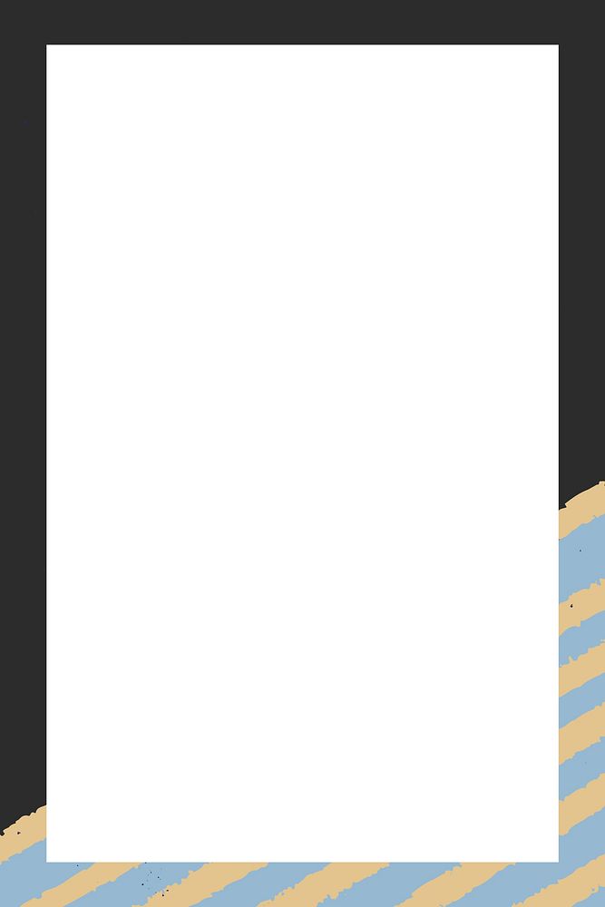 White frame on hand-drawn stripes patterned background vector