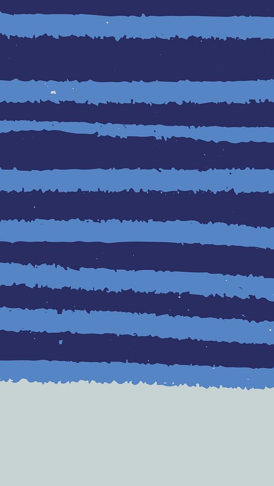 Hand-drawn stripes patterned on blue mobile phone wallpaper vector