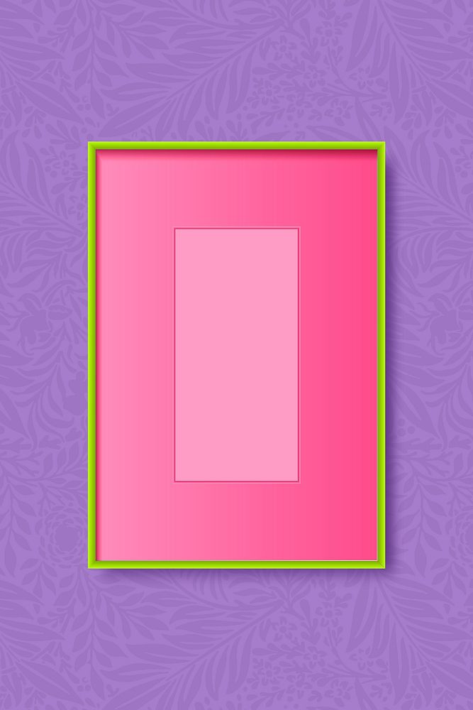 Green rectangle frame on a purple background vector