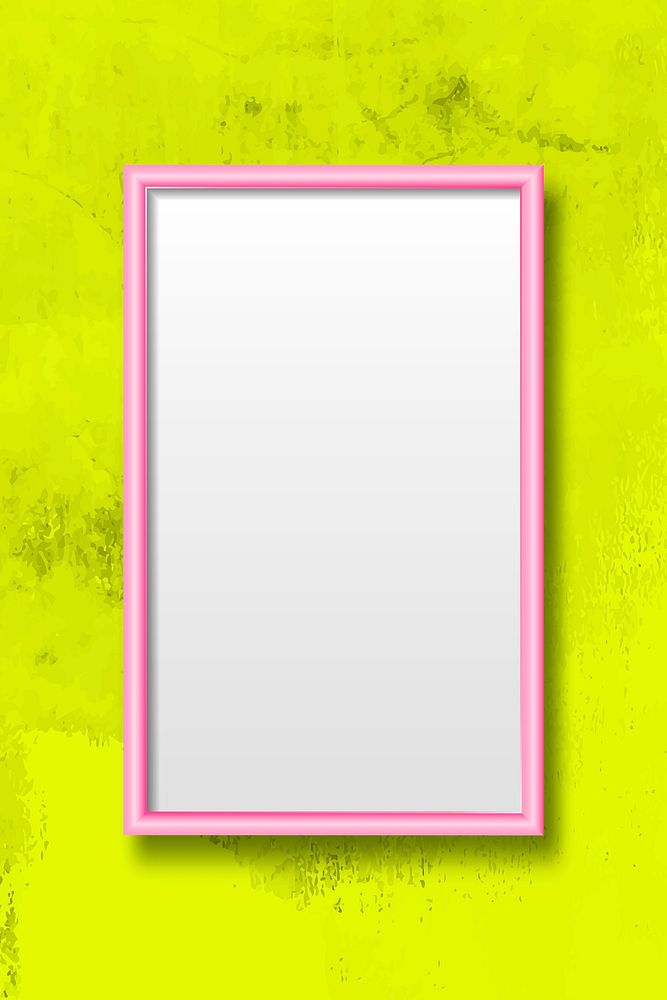Pink rectangle frame on a yellow background vector