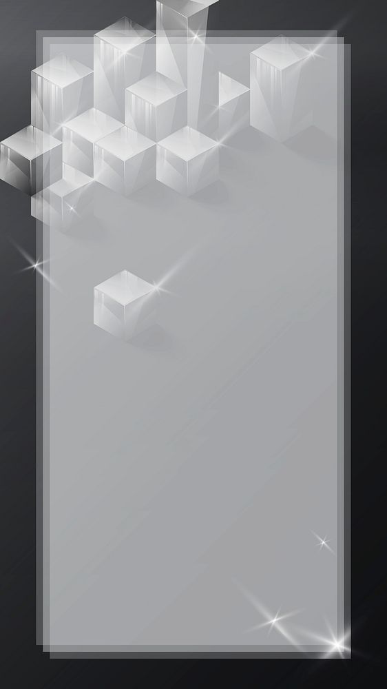 3D cube abstract frame design mobile phone wallpaper vector