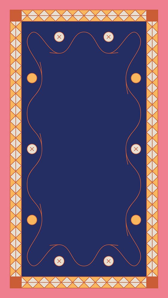 Geometrical patterned frame mobile phone wallpaper vector