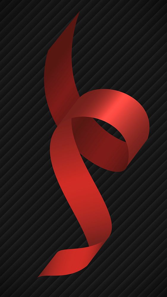 Red ribbon element on black background vector