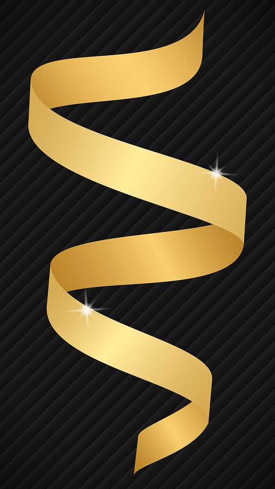 Gold ribbon element illustration