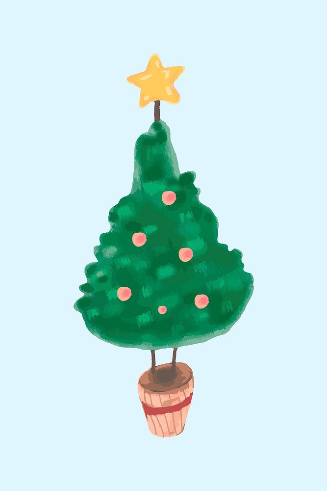 Cute Christmas tree element illustration