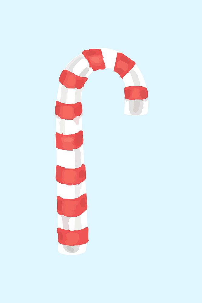 Cute candy cane element illustration