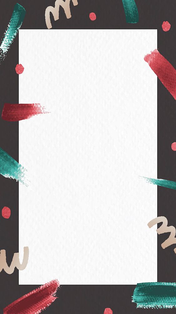 Red and green brush stroke Christmas background mobile phone wallpaper vector
