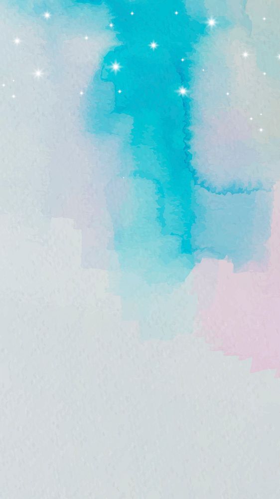 Blue and pink watercolor gradient background mobile phone wallpaper vector