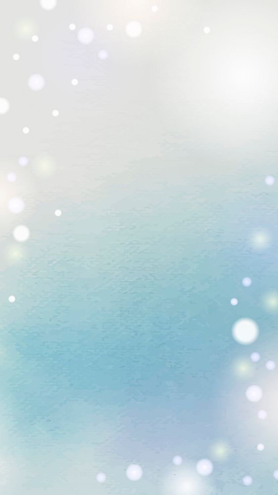 Blue watercolor gradient with Bokeh light background mobile phone wallpaper vector