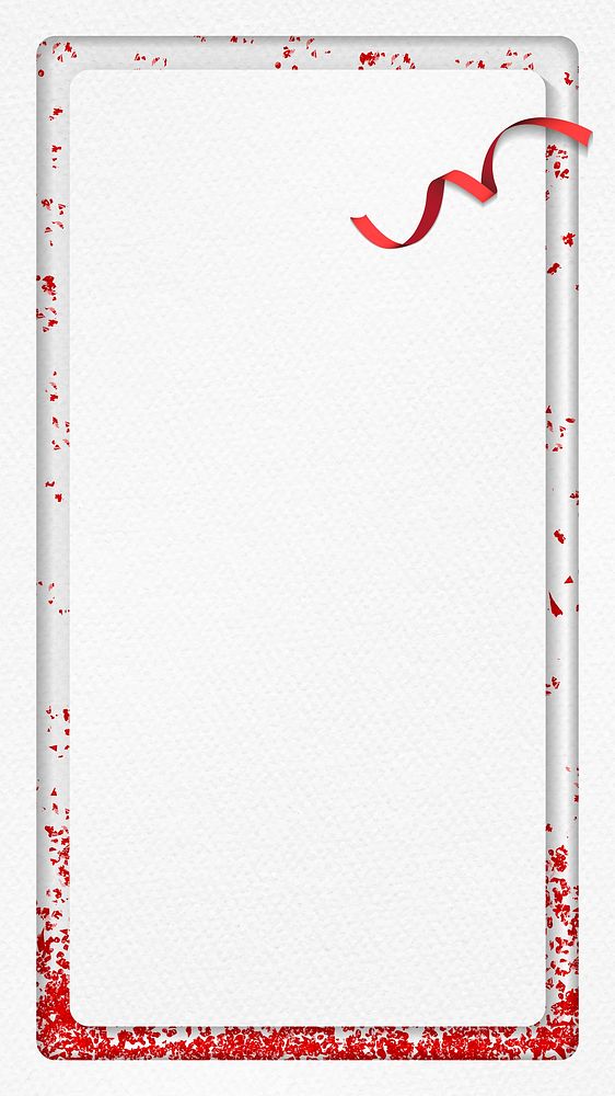 Christmas paper greeting card design with red glitter frame mobile phone wallpaper vector