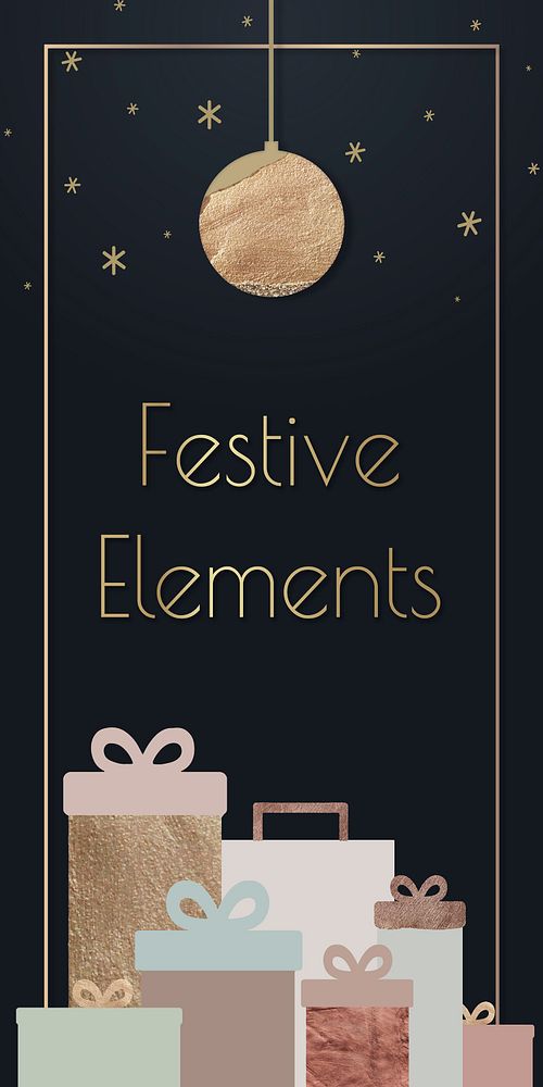 Festive glittery box design elements background vector