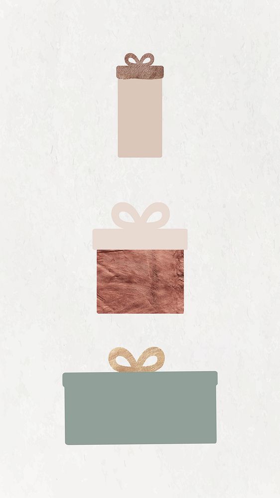 New Year gift boxes on textured background mobile phone wallpaper vector