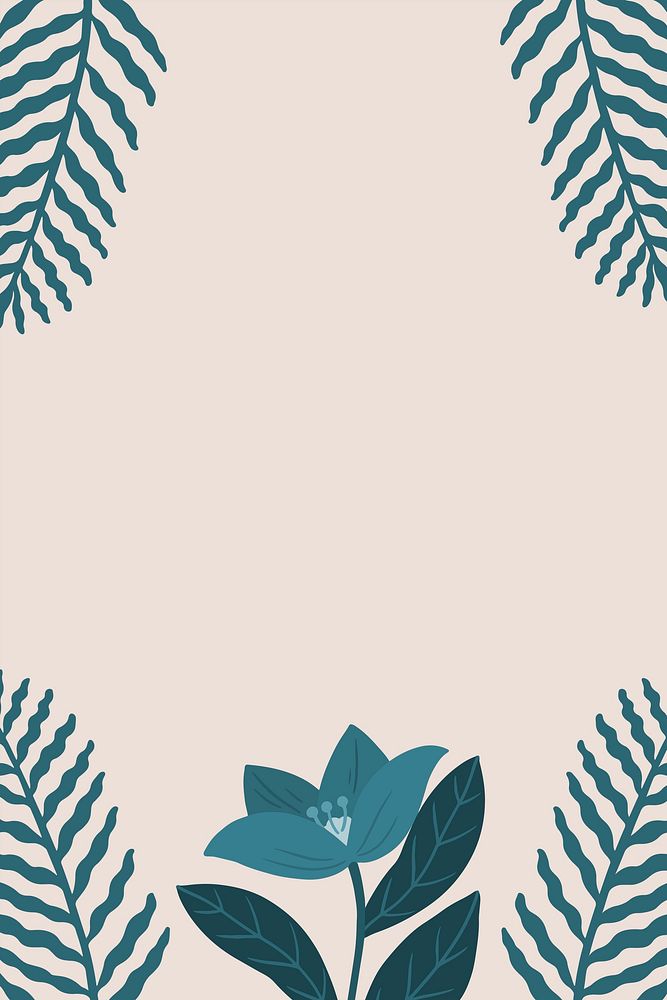 Blue floral copy space on a pink background vector