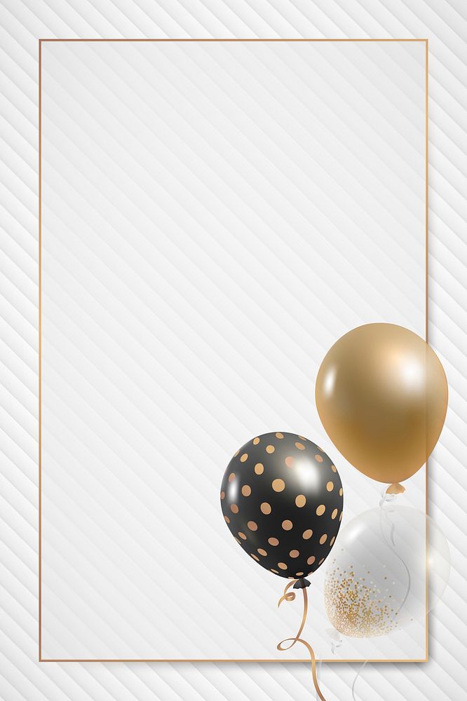 Golden rectangular balloons frame new year party