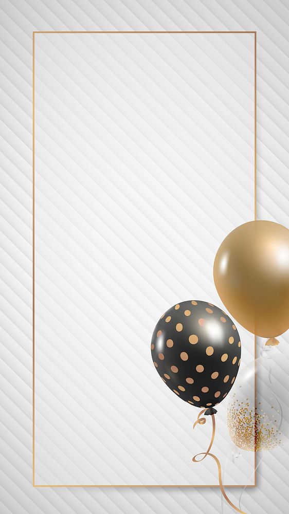 Golden rectangular balloons frame birthday party