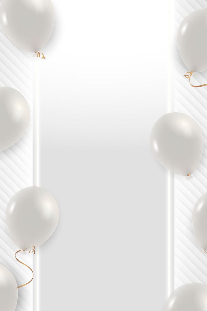Pearl white balloons border frame