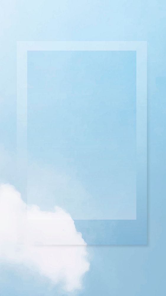 Blue sky with clouds frame design vector