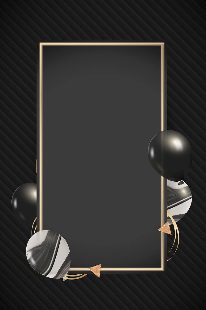 Luxury frame with black and marble balloons