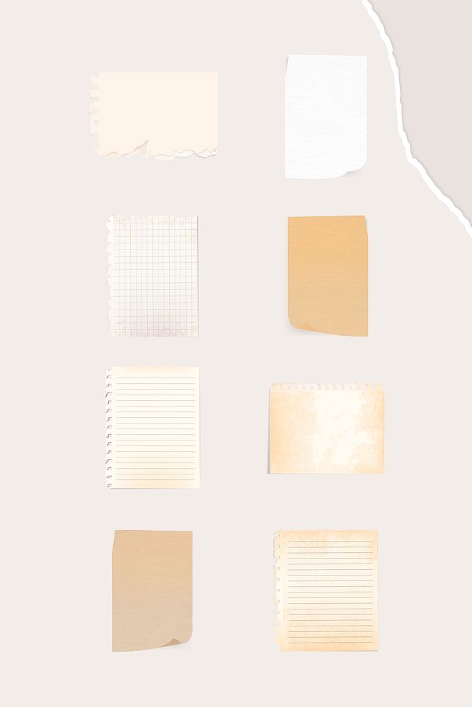 Old paper note collection vector