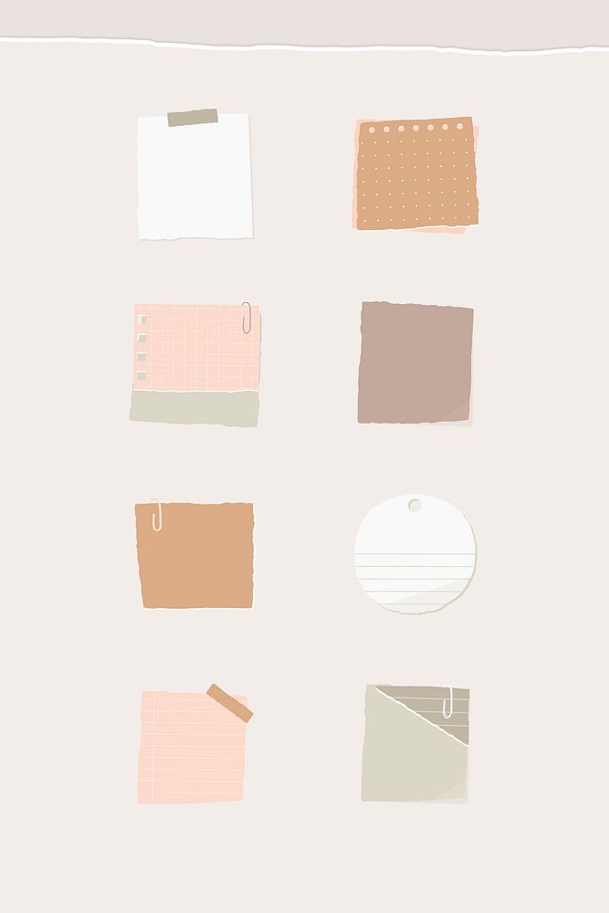 Colorful paper note collection vector