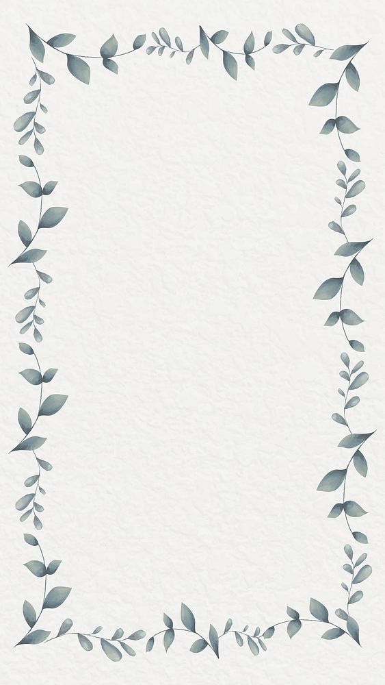 Rectangle leafy frame mobile wallpaper vector