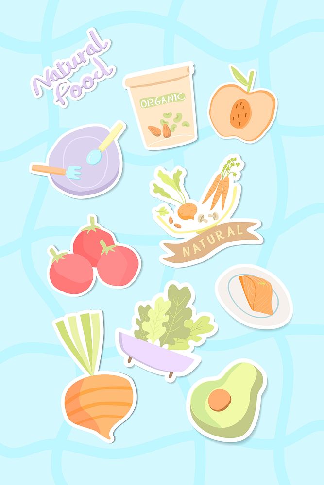 Natural food collection illustration
