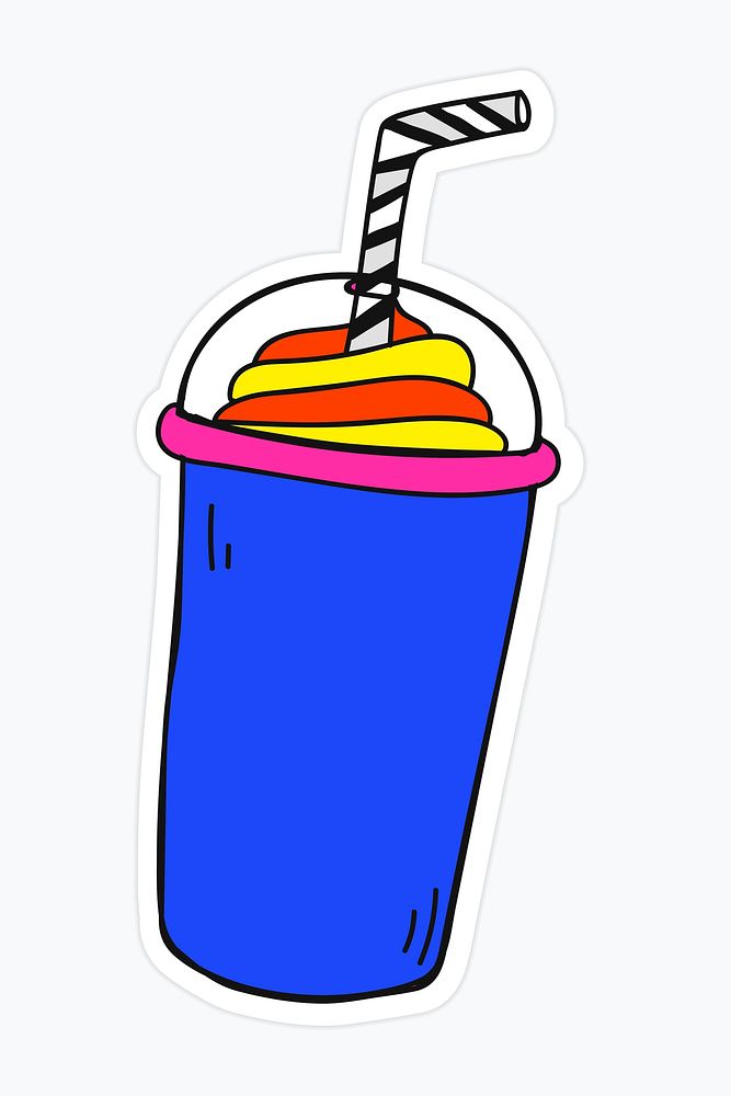 Colorful juice frappe icon vector
