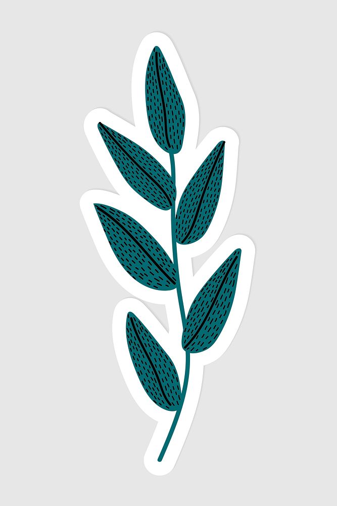 Green Leaves sticker vector