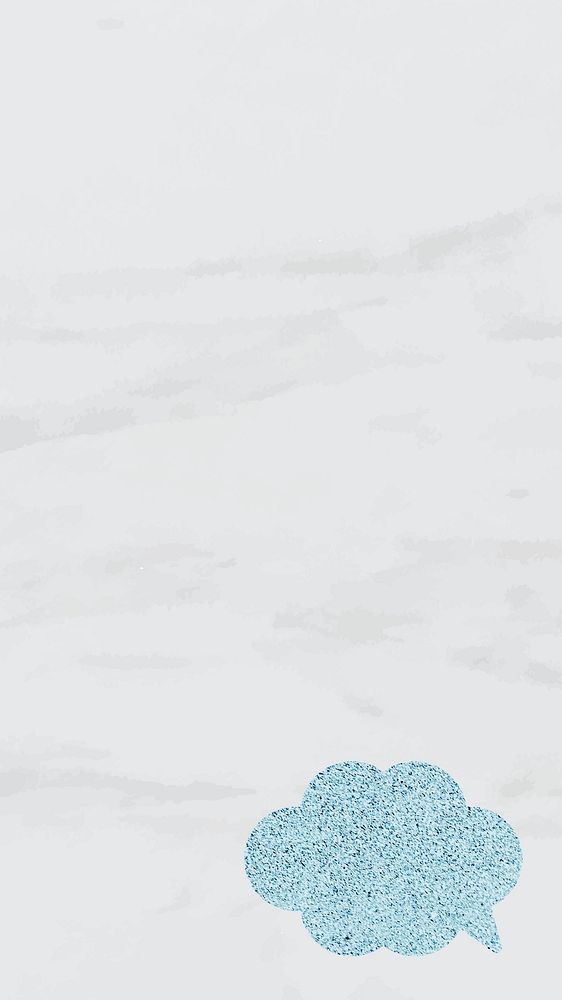 Glitter blue speech bubble mobile phone wallpaper illustration