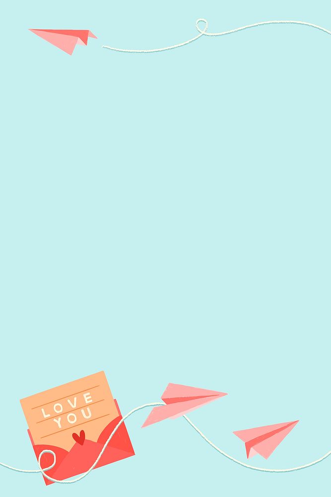 Valentine&rsquo;s love letter background vector and paper plane