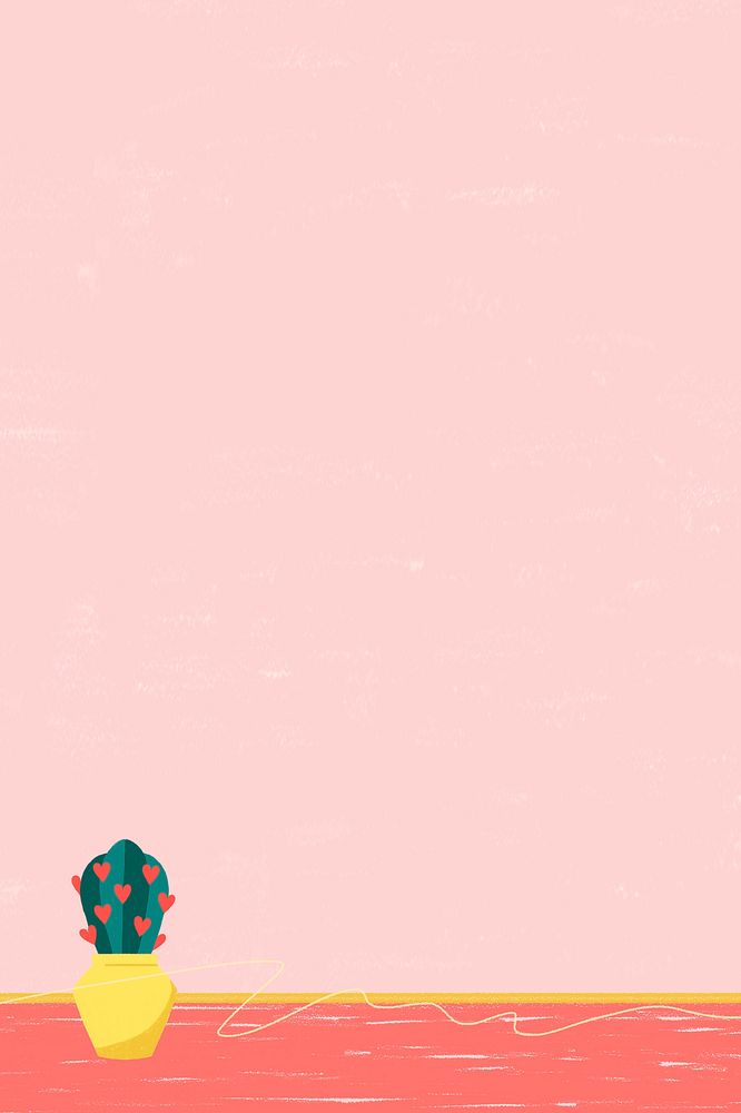 Valentine&rsquo;s cute cactus pink background