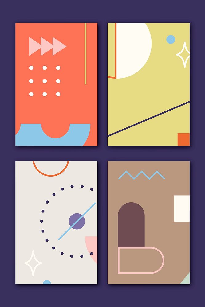 Geometric patterned banners collection vector