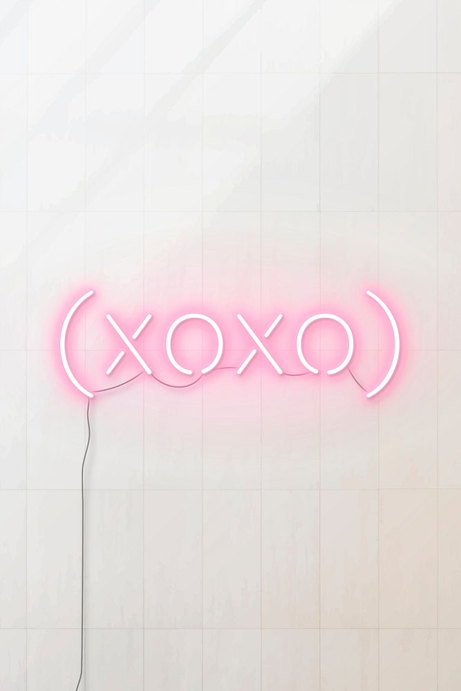 Pink xoxo neon word on a wall