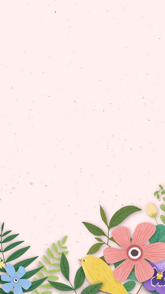 Flower border on a pink background vector