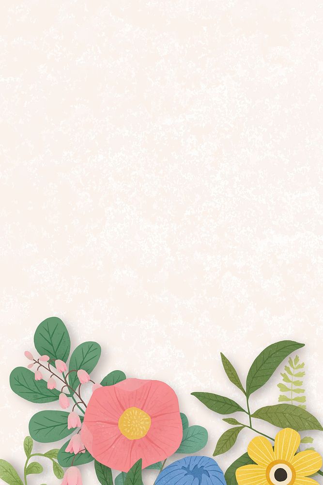 Flower border on a beige background vector