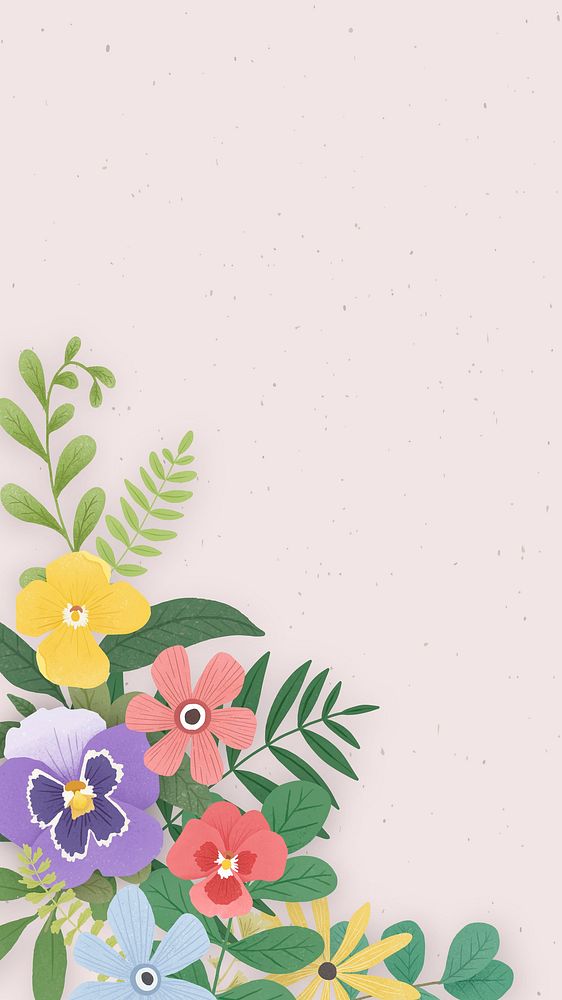 Flower border on a pink background vector