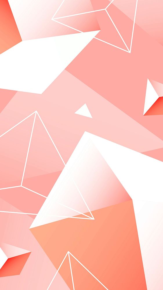 Pink geometrical patterned mobile wallpaper vector