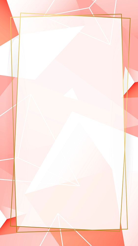 Pink geometrical patterned mobile wallpaper vector