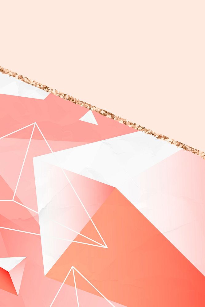 Pink geometrical patterned background vector