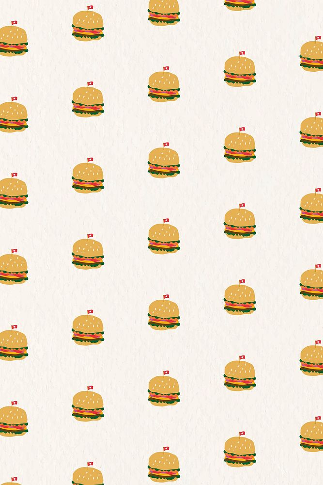 Psd hand drawn burger pattern background
