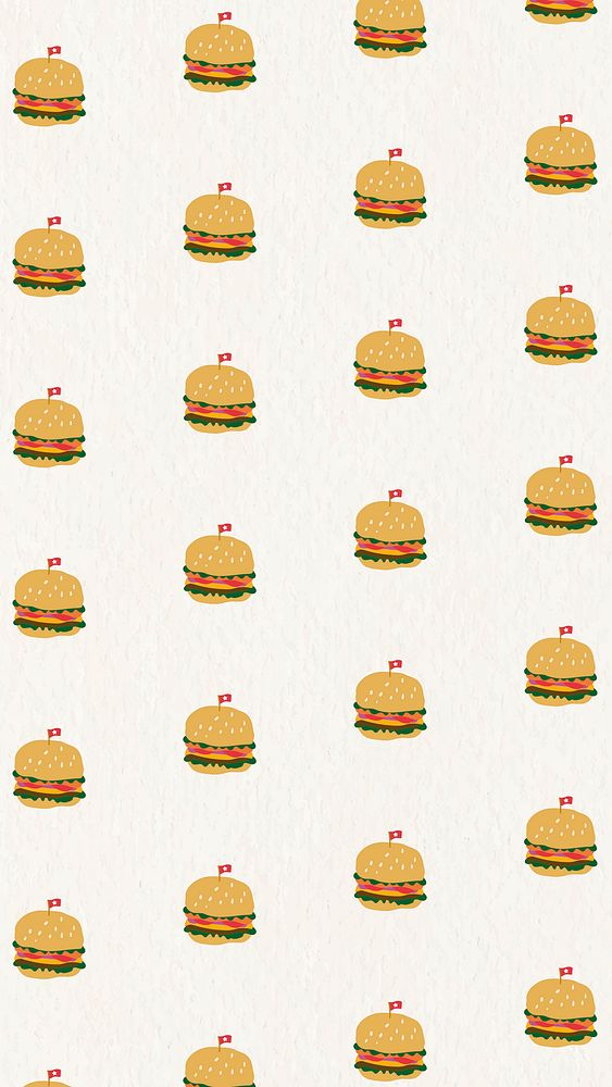 Vector seamless burger pattern background