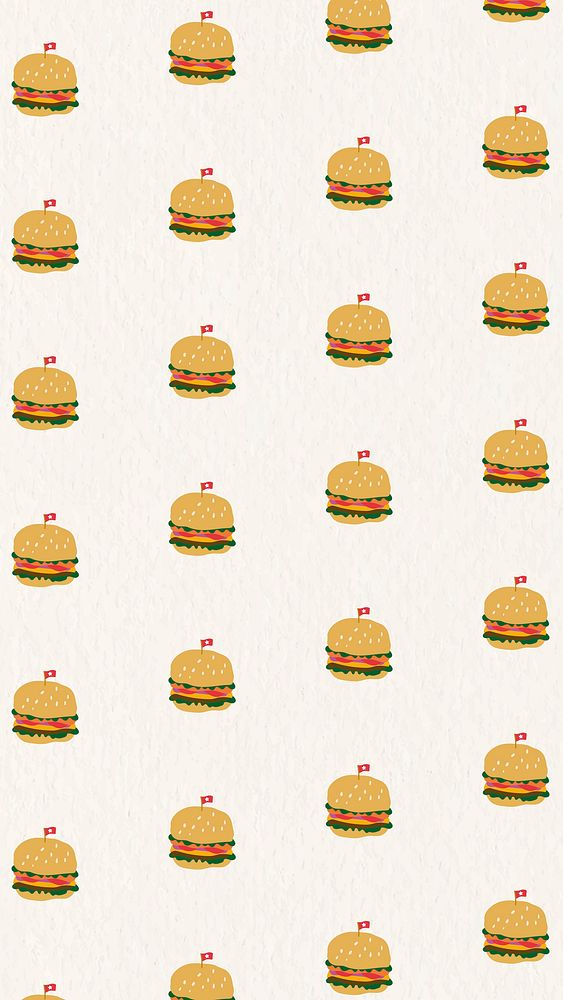 Psd hand drawn burger pattern background