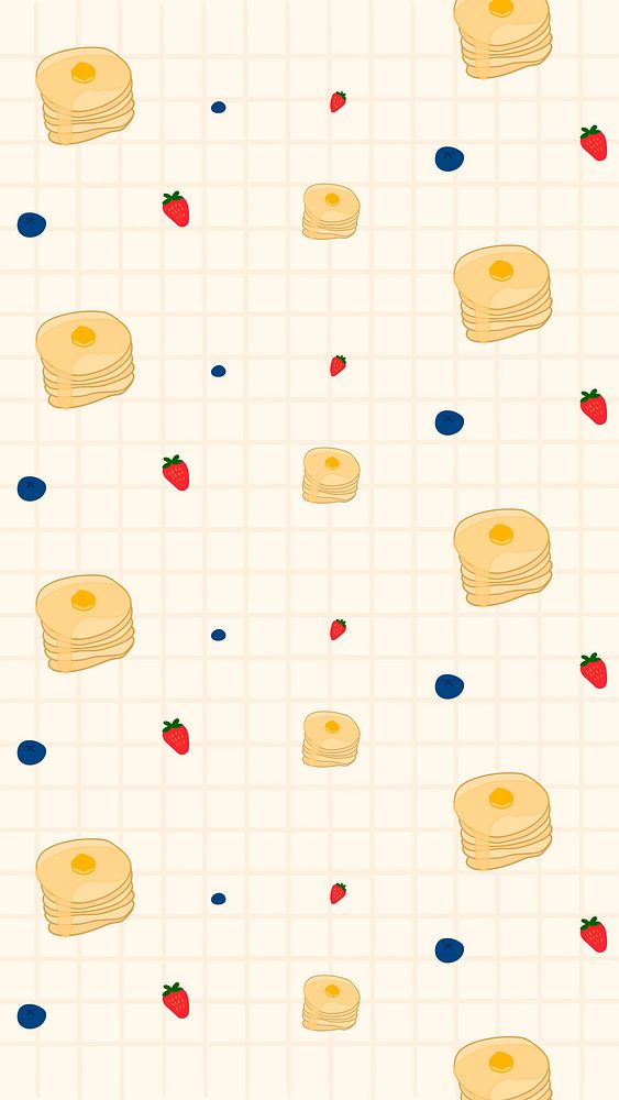 Vector seamless pancake strawberry blueberry pattern background
