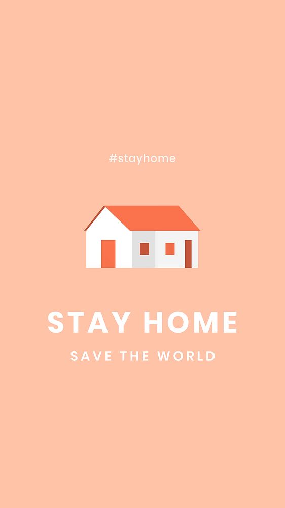 Stay home mobile wallpaper vector