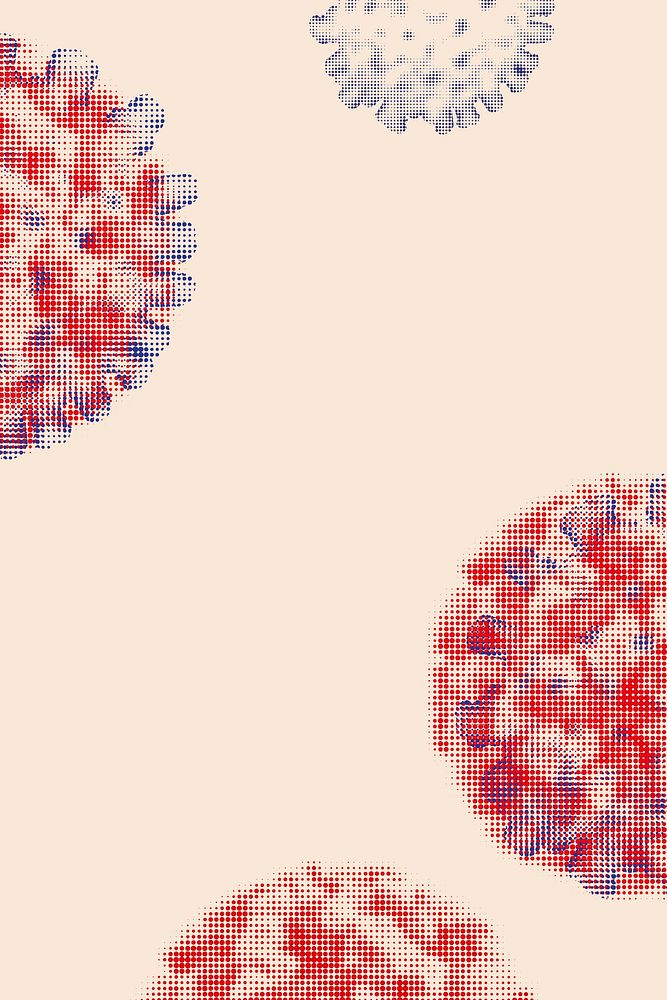 Red halftone coronavirus background vector